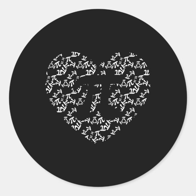 Sticker Rond Pi Math Enseignant Pi Coeur Forme Pi Jour (Devant)