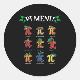 Sticker Rond Pi Menu Pi Day 2025 3.14 Math Teacher Pie Menu Mat
