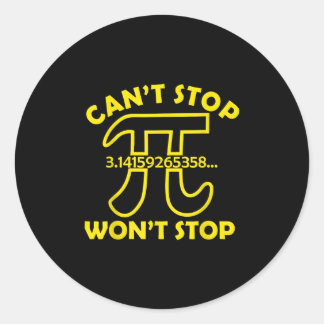 Sticker Rond Pi n'arrêtera pas l'école de mathématiques