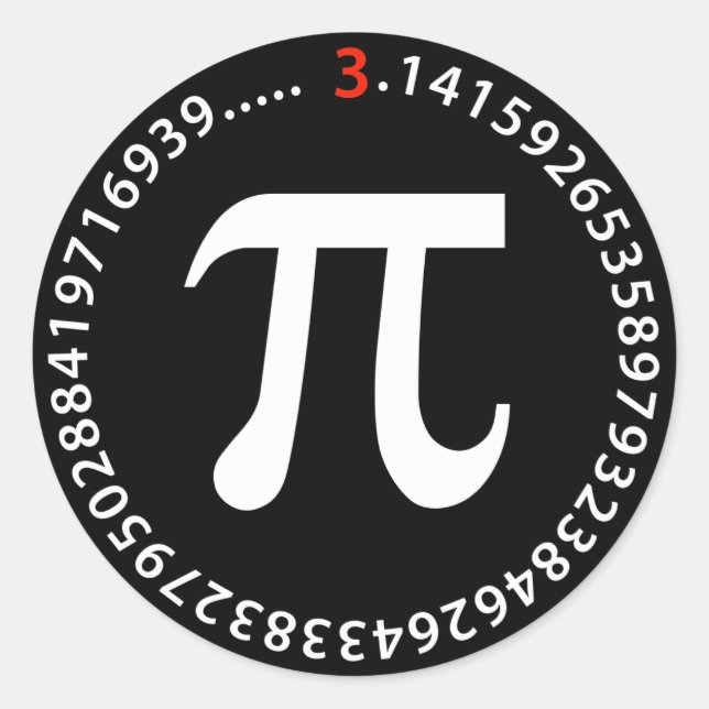 Sticker Rond Pi Number (Devant)