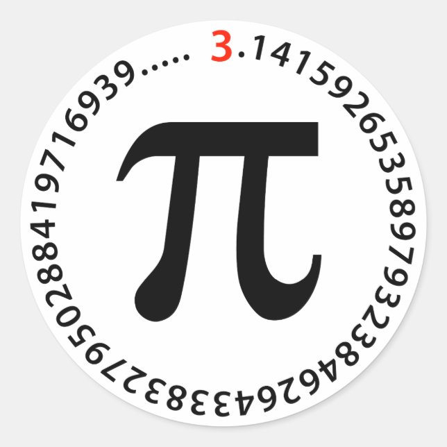 Sticker Rond Pi Number (Devant)