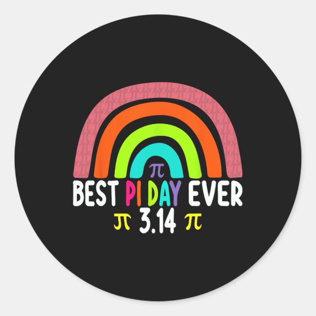 Sticker Rond Pi Rainbow Math Science Stem Don 3.14 Meilleur Jou (Devant)