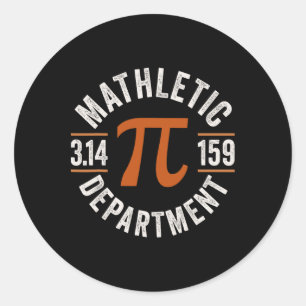 Sticker Rond Pi Shirt Enseignant Mathletic Département Vintage