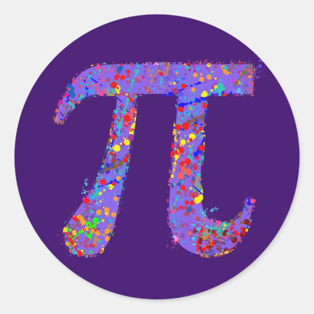 Sticker Rond Pi Symbole Action Peinture Splatter (Devant)