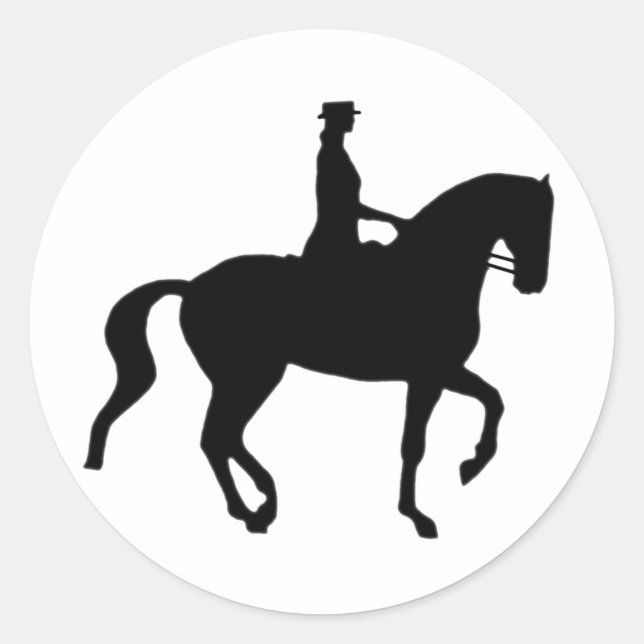Sticker Rond Piaffe Dressage Horse et Rider (Devant)