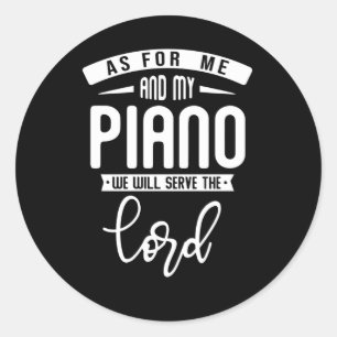 Sticker Rond Pianiste chrétien Musique religieuse Lord Piano P