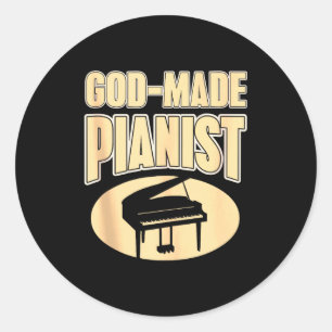 Sticker Rond Pianiste de foi Inspiration de musique chrétienne
