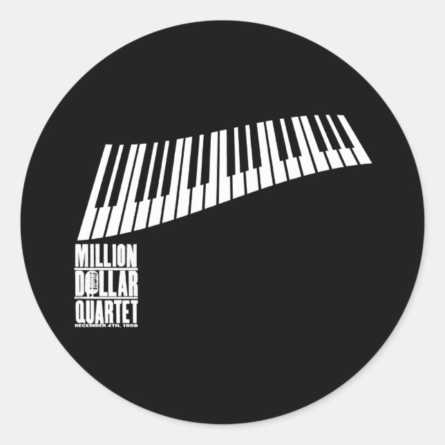 Sticker Rond Piano du quatuor à millions de dollars - Blanc (Devant)