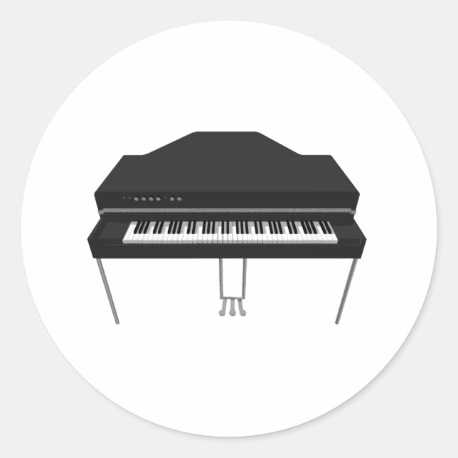 Sticker Rond Piano électrique grand : modèle 3D : (Devant)
