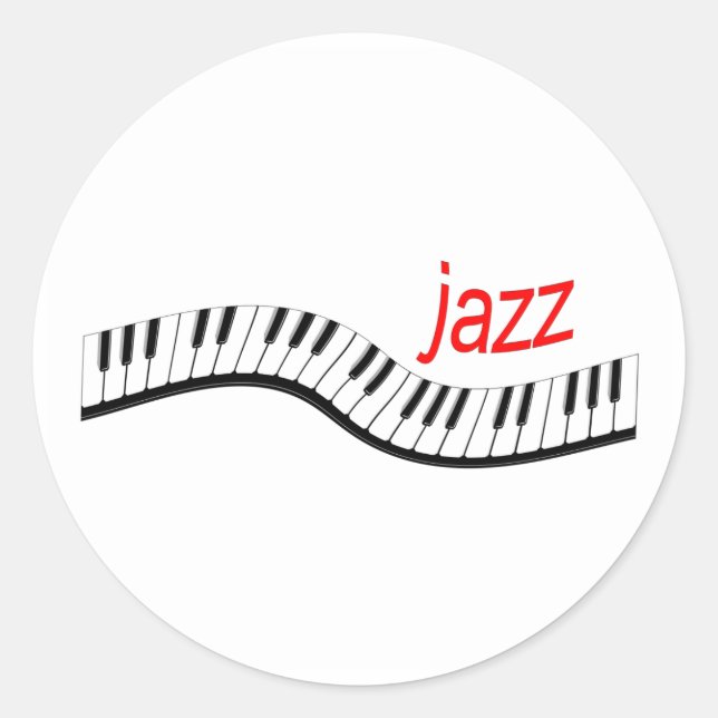 Sticker Rond Piano jazz (Devant)