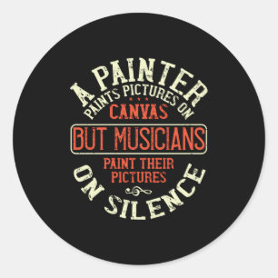 Sticker Rond Piano - Musiciens Peinture Pictures