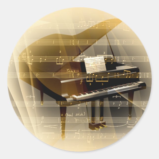 Sticker Rond piano_musique (Devant)