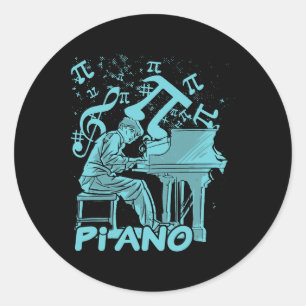 Sticker Rond Piano Pi 3.14 Jour Symbole Math Science Musique Pu
