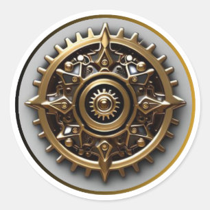 Sticker Rond Pic à vapeur Gear Steampunk #3