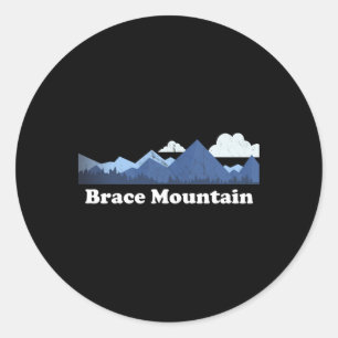 Sticker Rond Pic de Brace Mountain grimpeur New York Ny escalad