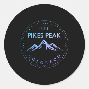 Sticker Rond Pic Pikes Colorado Montagnes Rocheuses Ascension S