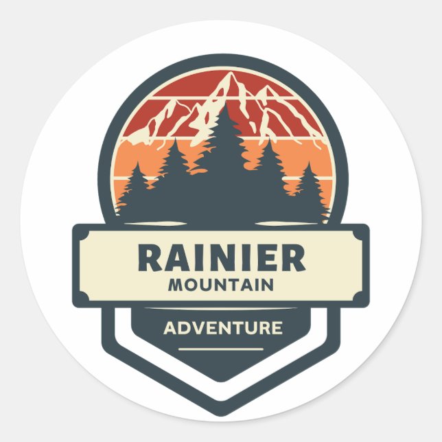 Sticker Rond Pic Rainier escalade et T-shirt randonnée (Devant)
