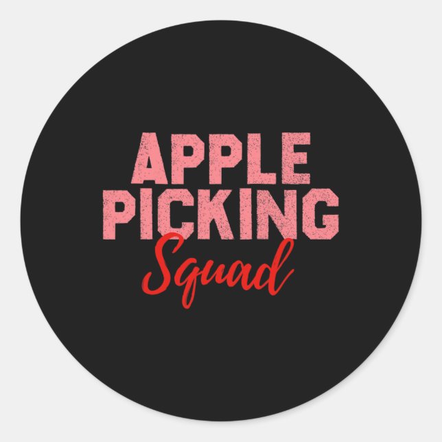 Sticker Rond Picking Crew Apple Picking Outfit Pomme Pick Se (Devant)