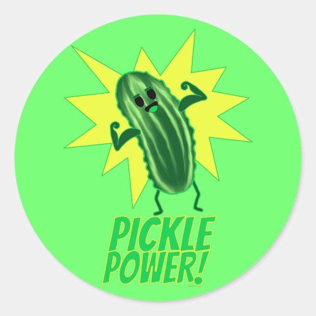 Sticker Rond Pickle Power ! (Devant)