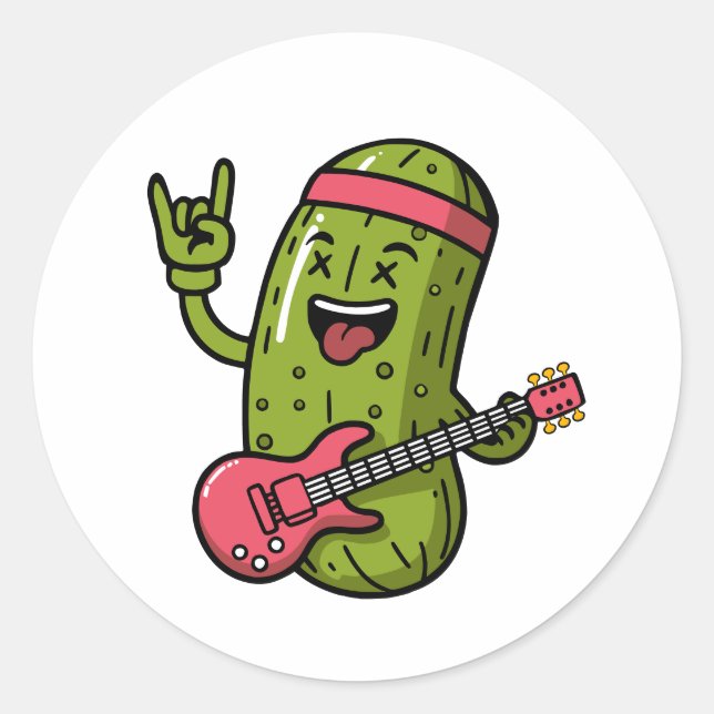 Sticker Rond Pickle Rock Star (Devant)