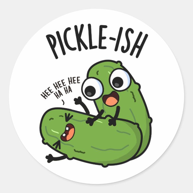 Sticker Rond Pickle Ticklish Drôle Pickle Puns (Devant)