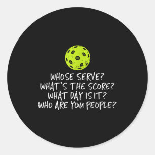 Sticker Rond Pickleball à qui le service quel est le score pick