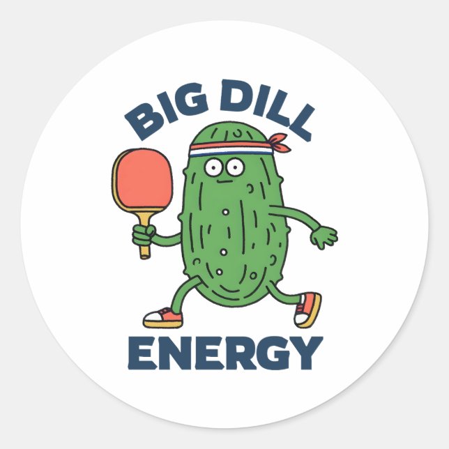 Sticker Rond Pickleball - Big Dill Energy (Devant)