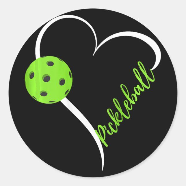 Sticker Rond Pickleball de Love - Match de Pickleball mignon (Devant)