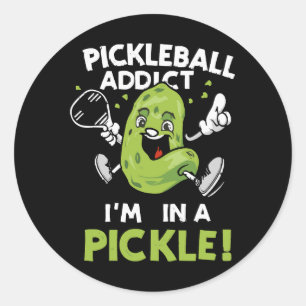 Sticker Rond Pickleball drôle