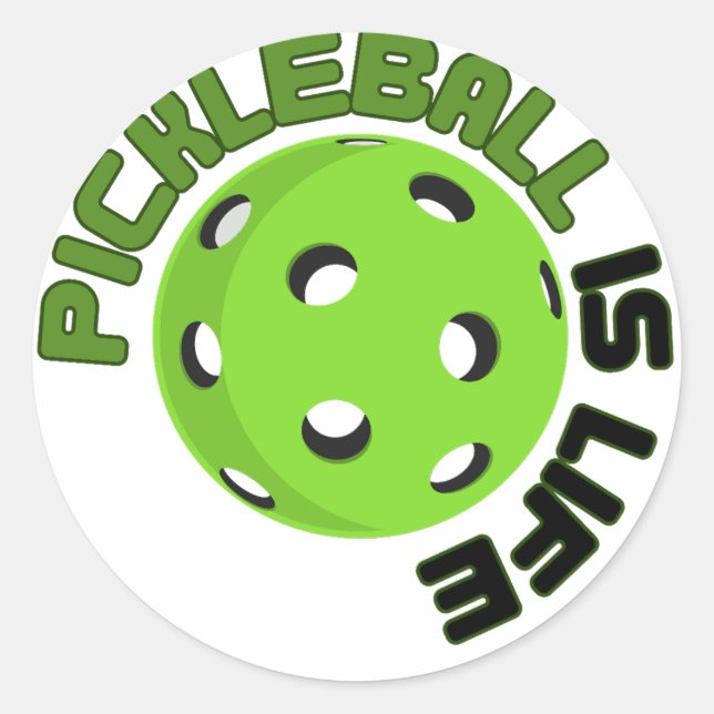 Sticker Rond Pickleball est la vie (Devant)