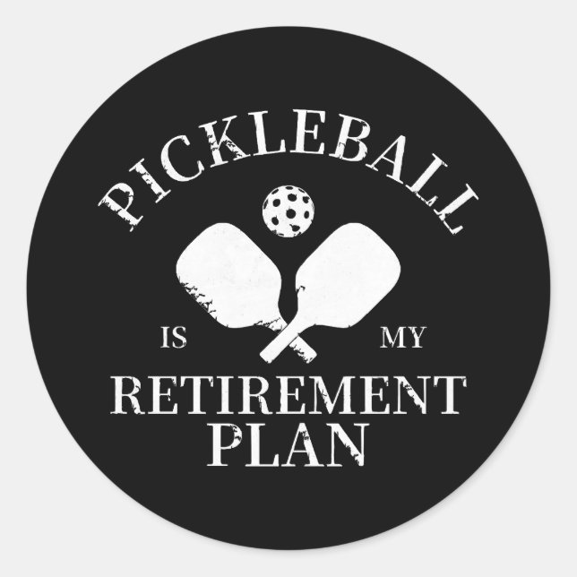 Sticker Rond pickleball est mon projet de retraite (Devant)