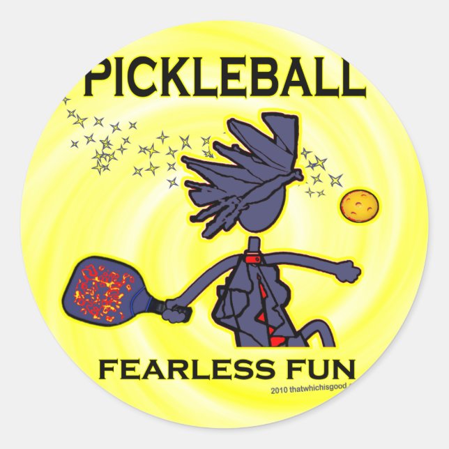 Sticker Rond Pickleball Fearless (Devant)