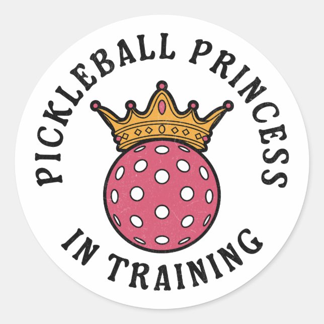 Sticker Rond Pickleball femmes drôle (Devant)