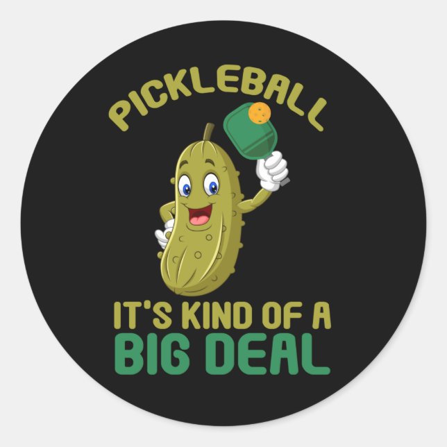 Sticker Rond Pickleball Kid Big Deal Pickleball Sport (Devant)