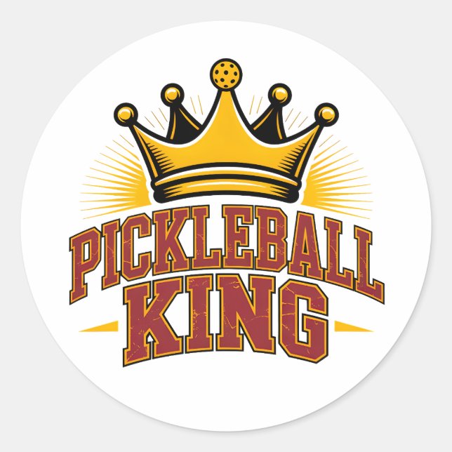 Sticker Rond Pickleball King (Devant)