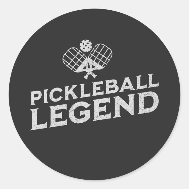Sticker Rond Pickleball Legend Funny Pickleball Ball Lover (Devant)