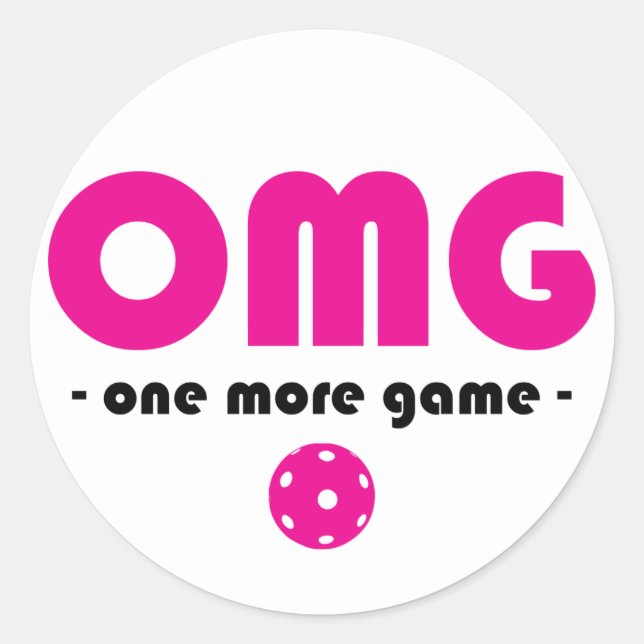 Sticker Rond Pickleball One More Jeu blanc / rose (Devant)