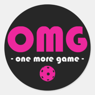 Sticker Rond Pickleball One More Jeu noir / rose