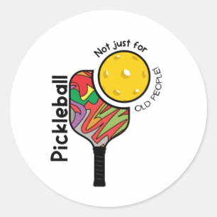Sticker Rond Pickleball – Pas seulement pour les personnes âgée