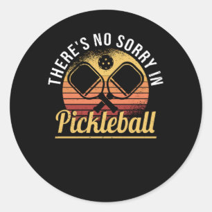 Sticker Rond Pickleball Pickleball Player Pas de temps Rétro