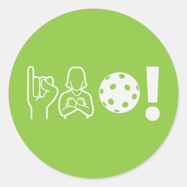 Sticker Rond Pickleball pour sourds (Devant)