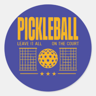 Sticker Rond Pickleball Spirit - Laissez Tout Sur La Cour