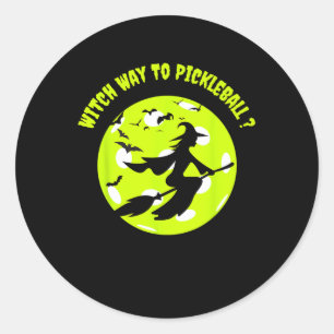 Sticker Rond Picklell Witch Sur Broom Picklell Joueurs Hallowee