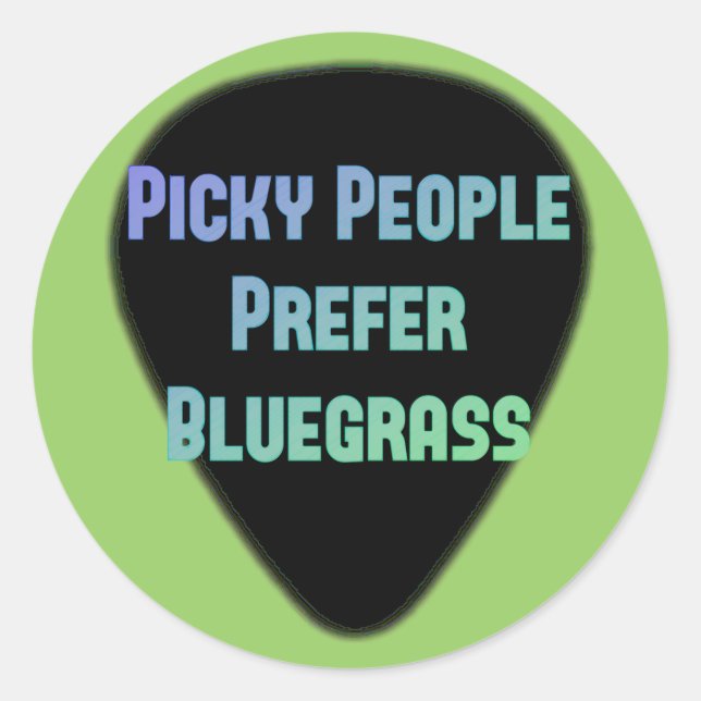 Sticker Rond Picky People préfère Bluegrass (Devant)