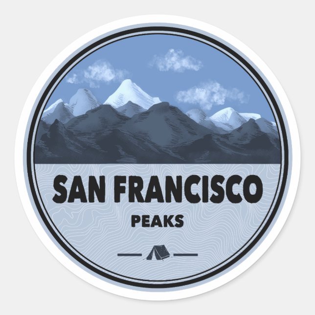 Sticker Rond Pics San Francisco Arizona Camping (Devant)