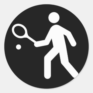 Sticker Rond Pictogramme de racquetball de tennis