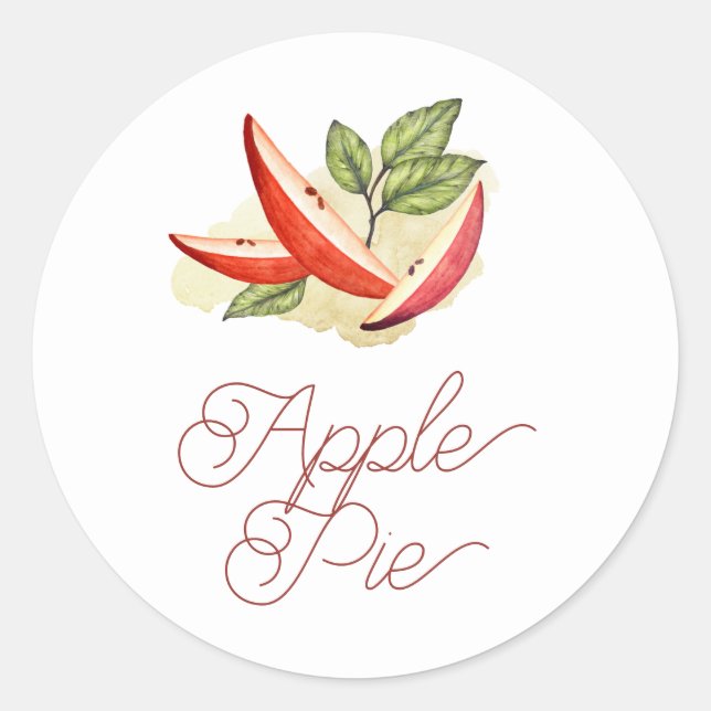 Sticker Rond Pie Apple Watercolor (Devant)