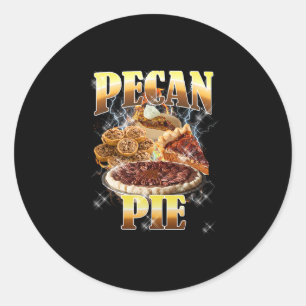 Sticker Rond Pie de Pécan de Thanksgiving Contrefaçon Rap Rock