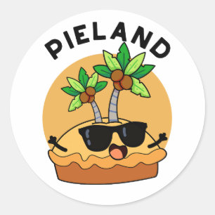 Sticker Rond Pie-land Funny Island Pun