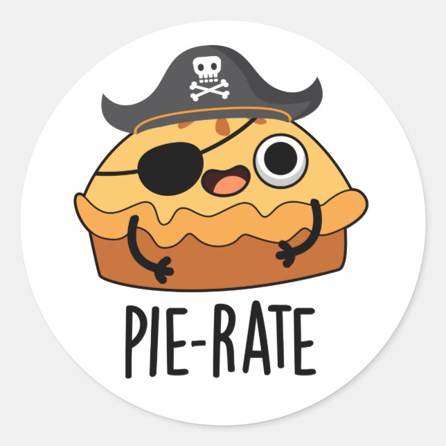 Sticker Rond Pie-rate Funny Pirate Pie Pie Pie Pun (Devant)